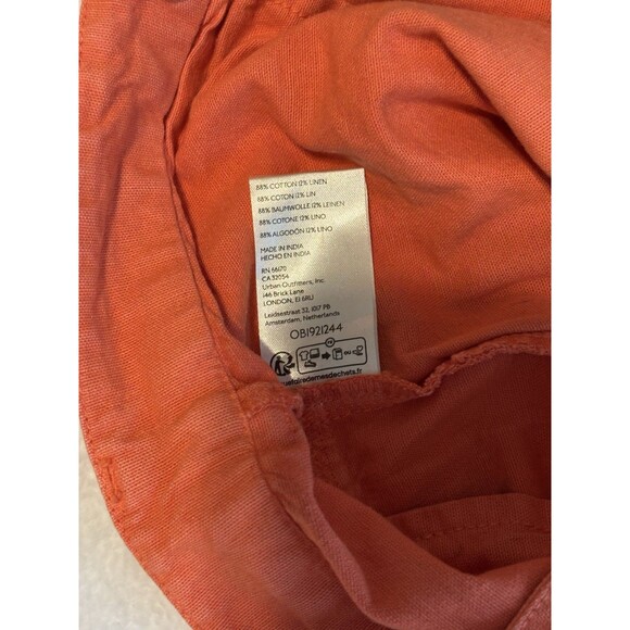 Free People Sweet Talk Wide Leg Crop Chino Pants Womens Sz 10 Sun Faded Orange - Picture 7 of 7